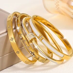 NEW Trendy Shining Brilliantly Stainless Steel Stacking bracelets